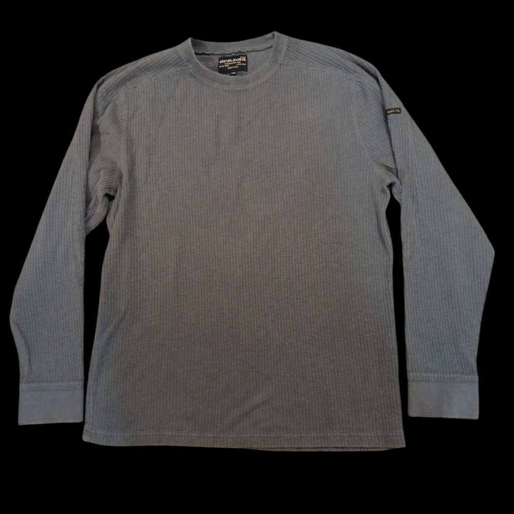 Men's Nautica Jeans CO. Blue ribbed long sleeve. Size 2XL 100% cotton